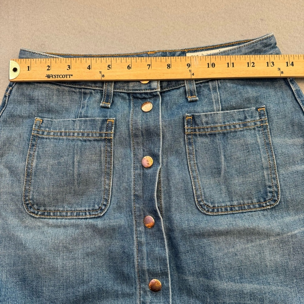 Rag & Bone Button Front Denim Mini Skirt Size 26 - Picture 3 of 8